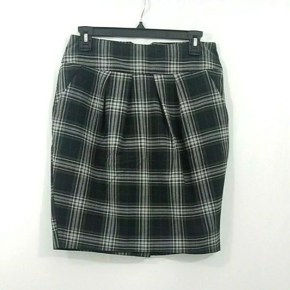 Short Skirt Career Wear Black Gray Pleated Front